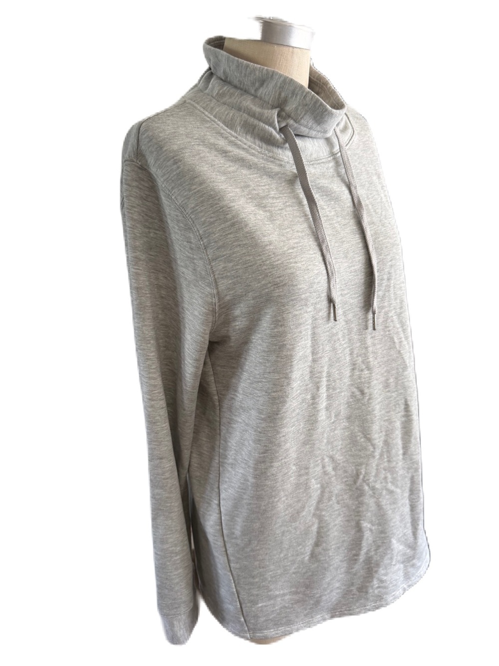 Quince Women”s Heathered Gray Cowl Neck Sweatshirt. Size Medium - Picture 2 of 11